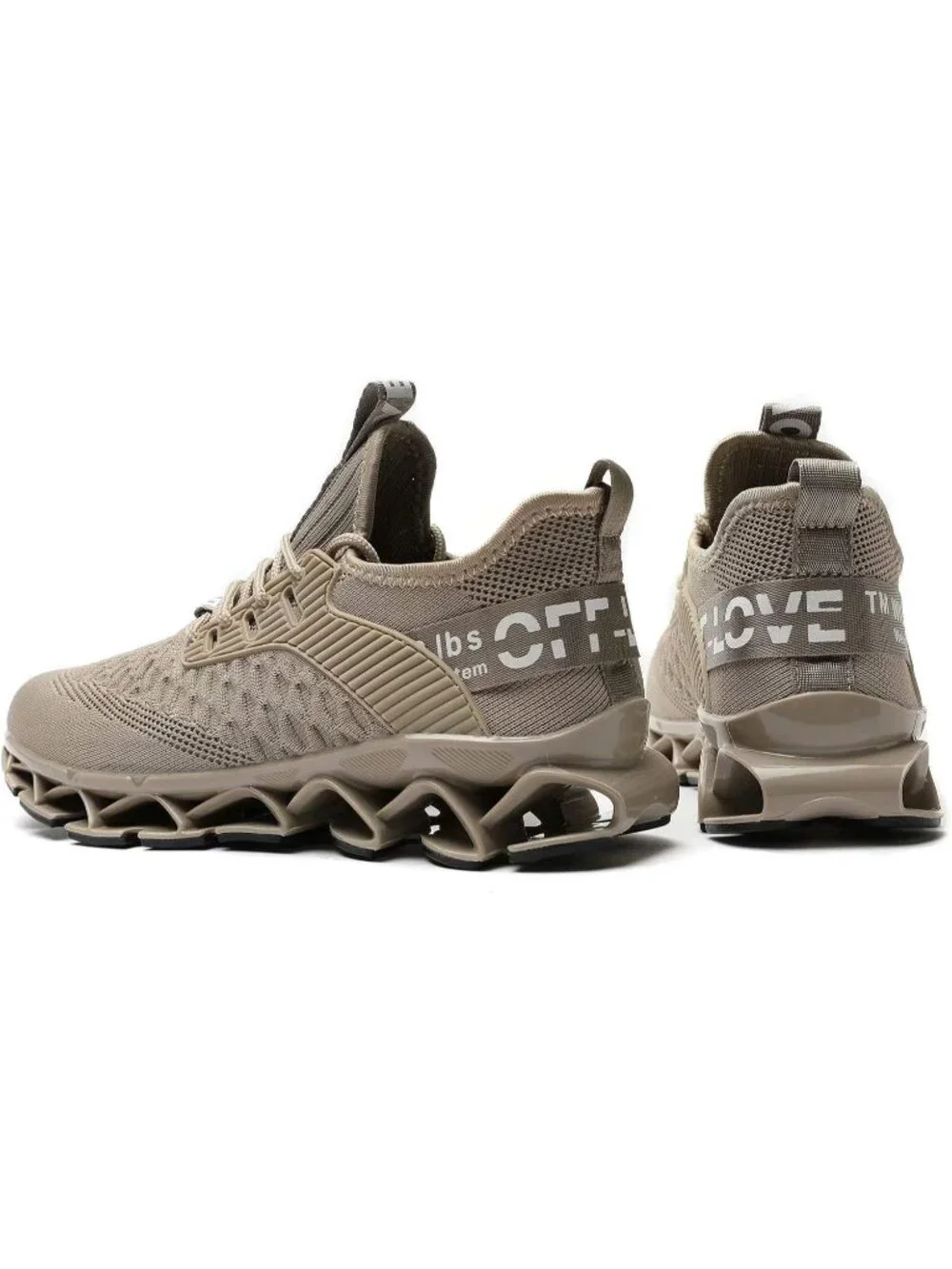 Women's Beige Breathable Mesh Running Blade Non Slip Casual Basketball Shoes